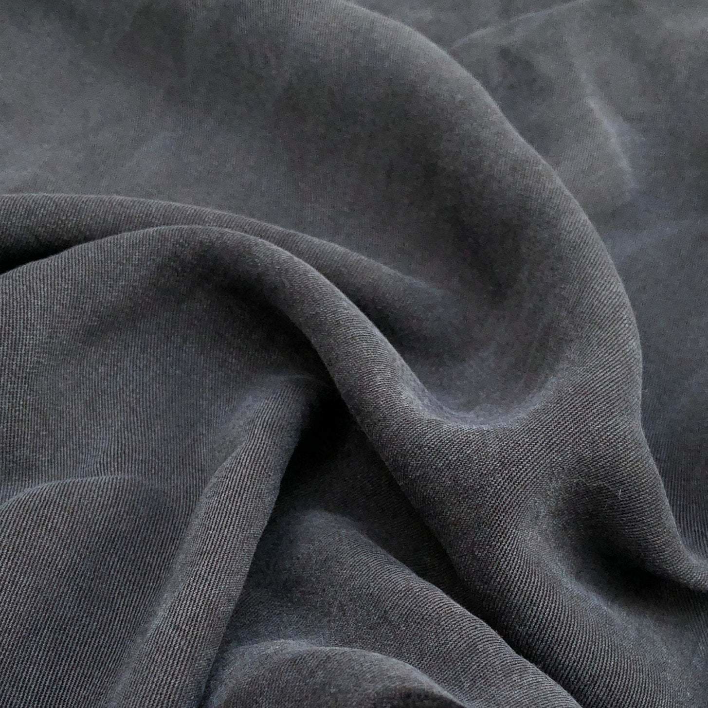 58 Black 100% Lyocell Tencel Gabardine Twill Enzyme Washed Woven Fabric By  Yard