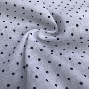 58" Black & White 100% Cotton Polka Dot Print Woven Fabric By the Yard - APC Fabrics