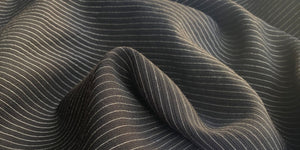 58" Black & White Cotton Lyocell Tencel Blend Striped Woven Fabric By the Yard - APC Fabrics