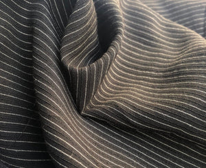 58" Black & White Cotton Lyocell Tencel Blend Striped Woven Fabric By the Yard - APC Fabrics