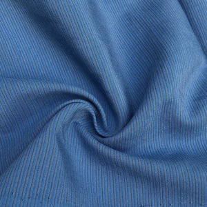 58" Cotton Lyocell Tencel Blend Striped Ocean Blue Woven Fabric By the Yard - APC Fabrics