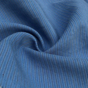 58" Cotton Lyocell Tencel Blend Striped Ocean Blue Woven Fabric By the Yard - APC Fabrics
