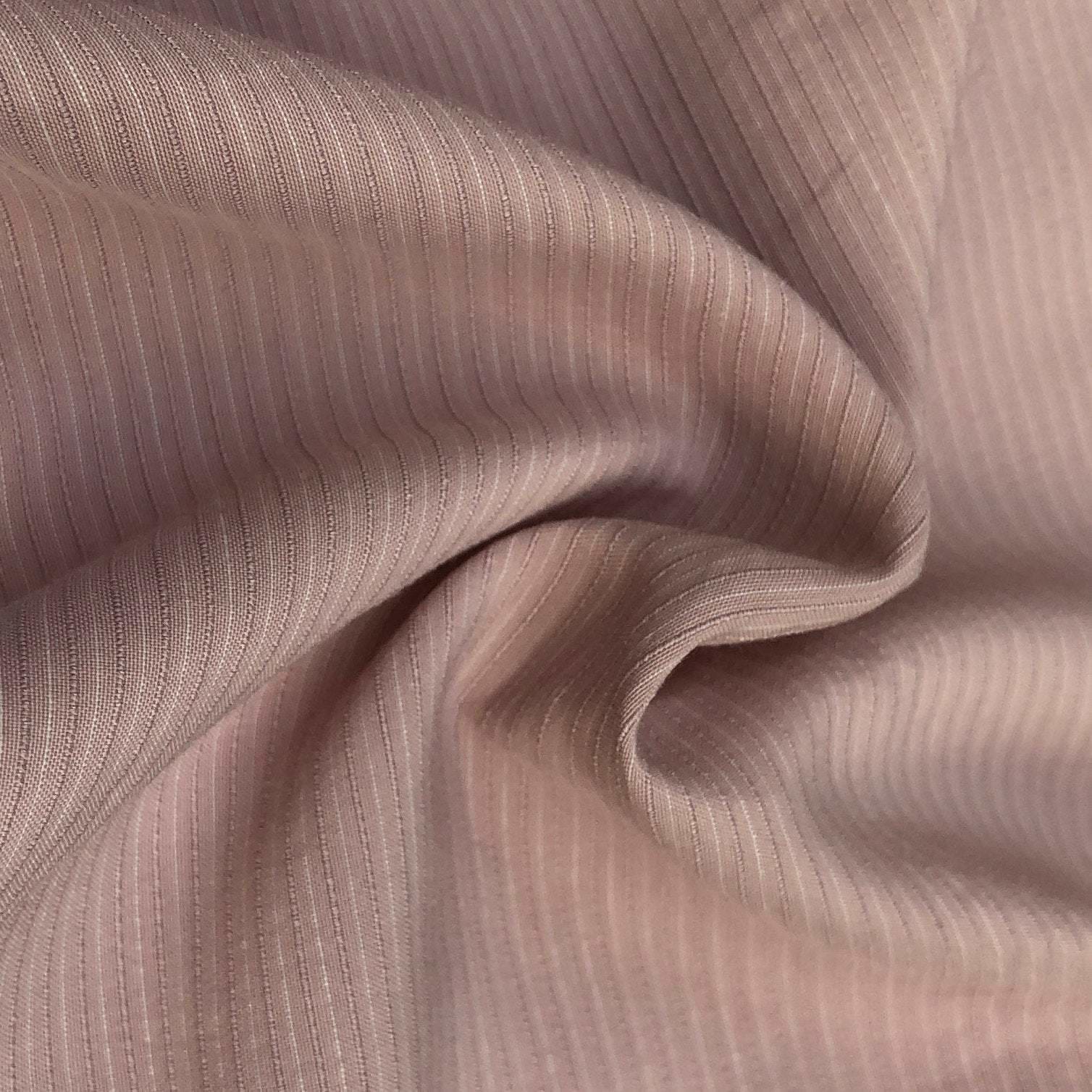58 Cotton Lyocell Tencel Blend Striped Pink & White Woven Fabric