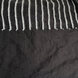 58" Modal Blend Warm Sweater Fleece Striped Black & Gray Knit Fabric By the Yard - APC Fabrics
