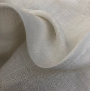 58" Ivory White 100% Linen Handkerchief Lithuanian Woven Fabric By the Half-Yard - APC Fabrics