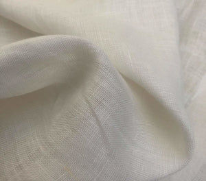 58" Ivory White 100% Linen Handkerchief Lithuanian Woven Fabric By the Half-Yard - APC Fabrics