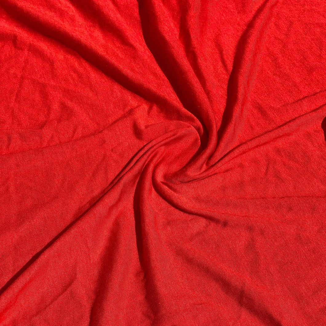 58 Solid Red 100% Viscose Rayon Piece Dyed Jersey Knit Fabric