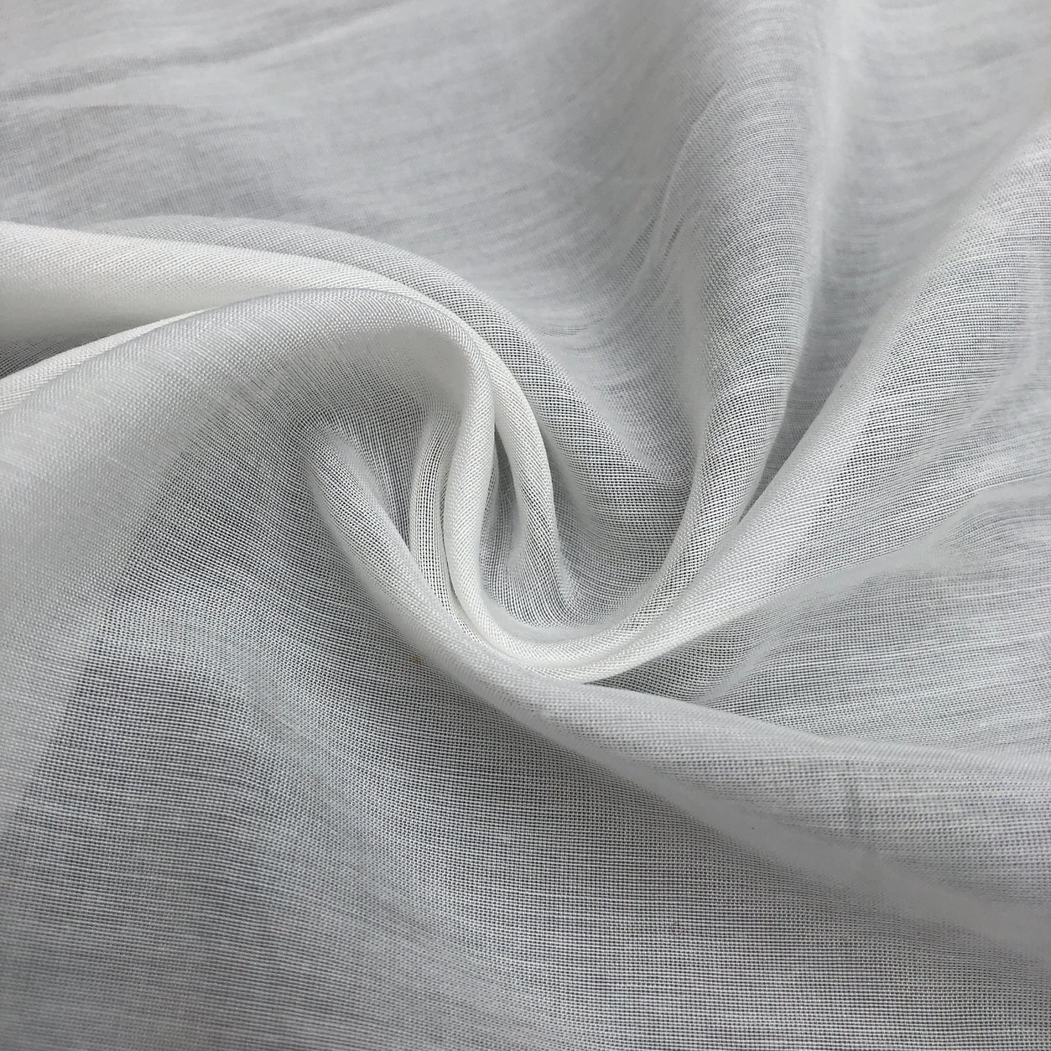 58 White 100% Supima Cotton Voile Sheer & Light Woven Fabric By the Yard