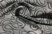 Load image into Gallery viewer, 60&quot; Embroidered Swirl Jacquard Cotton Black &amp; Gray Heavy Woven Fabric By Yard - APC Fabrics