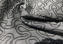 Load image into Gallery viewer, 60&quot; Embroidered Swirl Jacquard Cotton Black &amp; Gray Heavy Woven Fabric By Yard - APC Fabrics