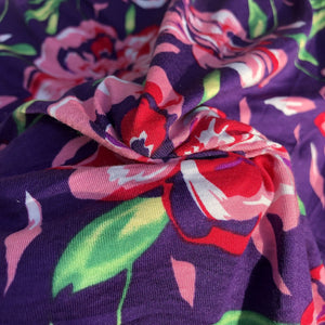 60" Modal Spandex Blend Colorful Floral Print Jersey Knit Fabric By the Yard - APC Fabrics