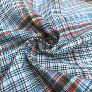 60" Multicolor Colorful Rainbow 100% Cotton Checkered Woven Fabric By the Yard - APC Fabrics