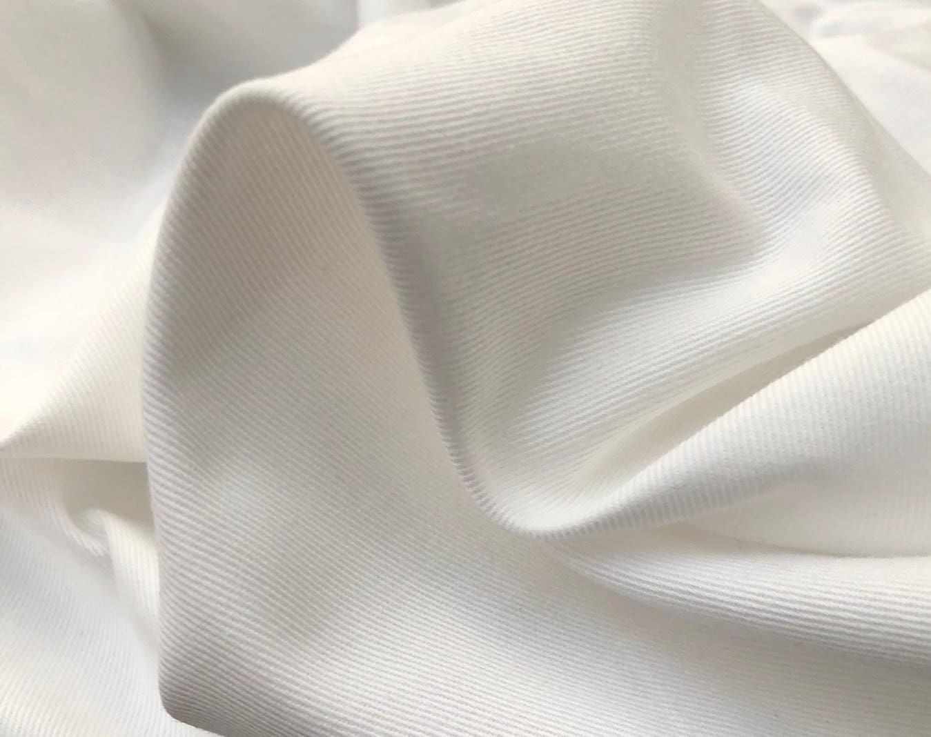 Cotton Twill Fabric by the Yard, 100% White Cotton Twill Embroidery Fabric,  White Embroidery Cloth 