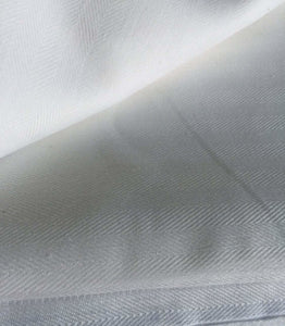 62" PFD White Herringbone Polyester Pocketing Light Woven Fabric By the Yard - APC Fabrics
