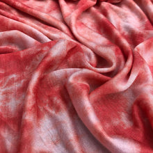 Load image into Gallery viewer, 64&quot; Pink &amp; White Modal Spandex Stretch Tie Dyed Jersey Knit Fabric By the Yard - APC Fabrics