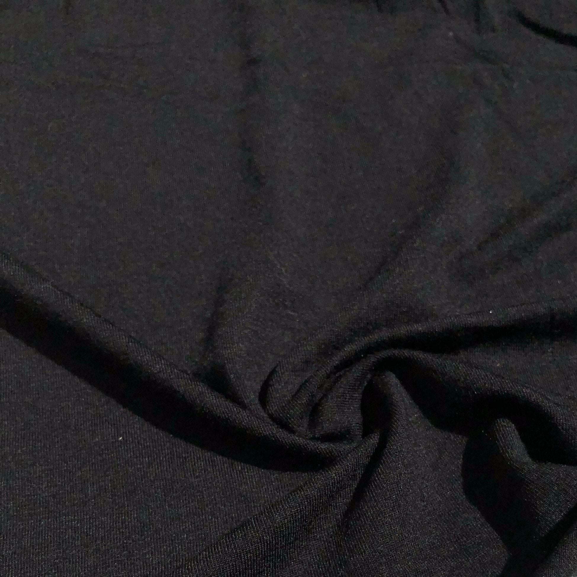 Cali Fabrics Black Stretch Crepe Knit #27346 Fabric by the Yard
