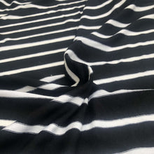 Load image into Gallery viewer, 66&quot; Black &amp; White Striped Modal Spandex Yarn Dyed Knit Fabric By the Yard - APC Fabrics