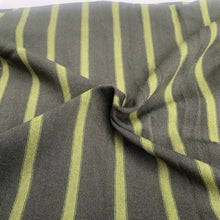 Load image into Gallery viewer, 66&quot; Green Striped Bamboo Spandex Lycra Stretch Yarn Dyed Knit Fabric By the Yard - APC Fabrics