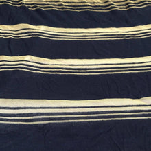 Load image into Gallery viewer, 66&quot; Modal Spandex Stretch Dark Navy &amp; Gold Striped Jersey Knit Fabric By Yard - APC Fabrics