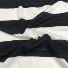 Load image into Gallery viewer, 66&quot; Modal Spandex Striped Black &amp; White Knit Fabric By the Yard | APC Fabrics