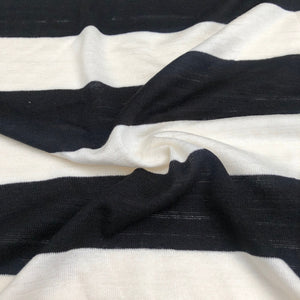 66" Modal Spandex Striped Black & White Knit Fabric By the Yard | APC Fabrics