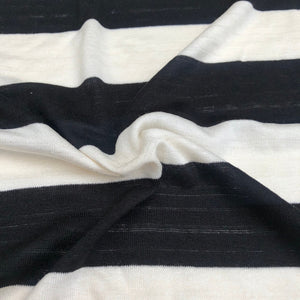 66" Modal Spandex Striped Black & White Knit Fabric By the Yard | APC Fabrics