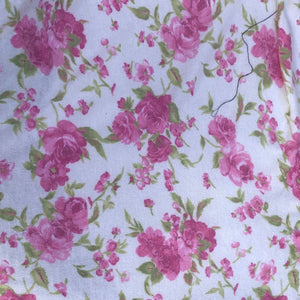 58" Rayon & Spandex  Stretch Blend Floral Flower Brushed Hatchi Low Gayge White, Pink, Green Apparel Jersey Knit Fabric By the Yard | APC Fabrics