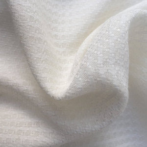 58" PFD 100% Lyocell Tencel Jacquard Checkered Design Medium Weight Off-White Woven Fabric By the Yard | APC Fabrics