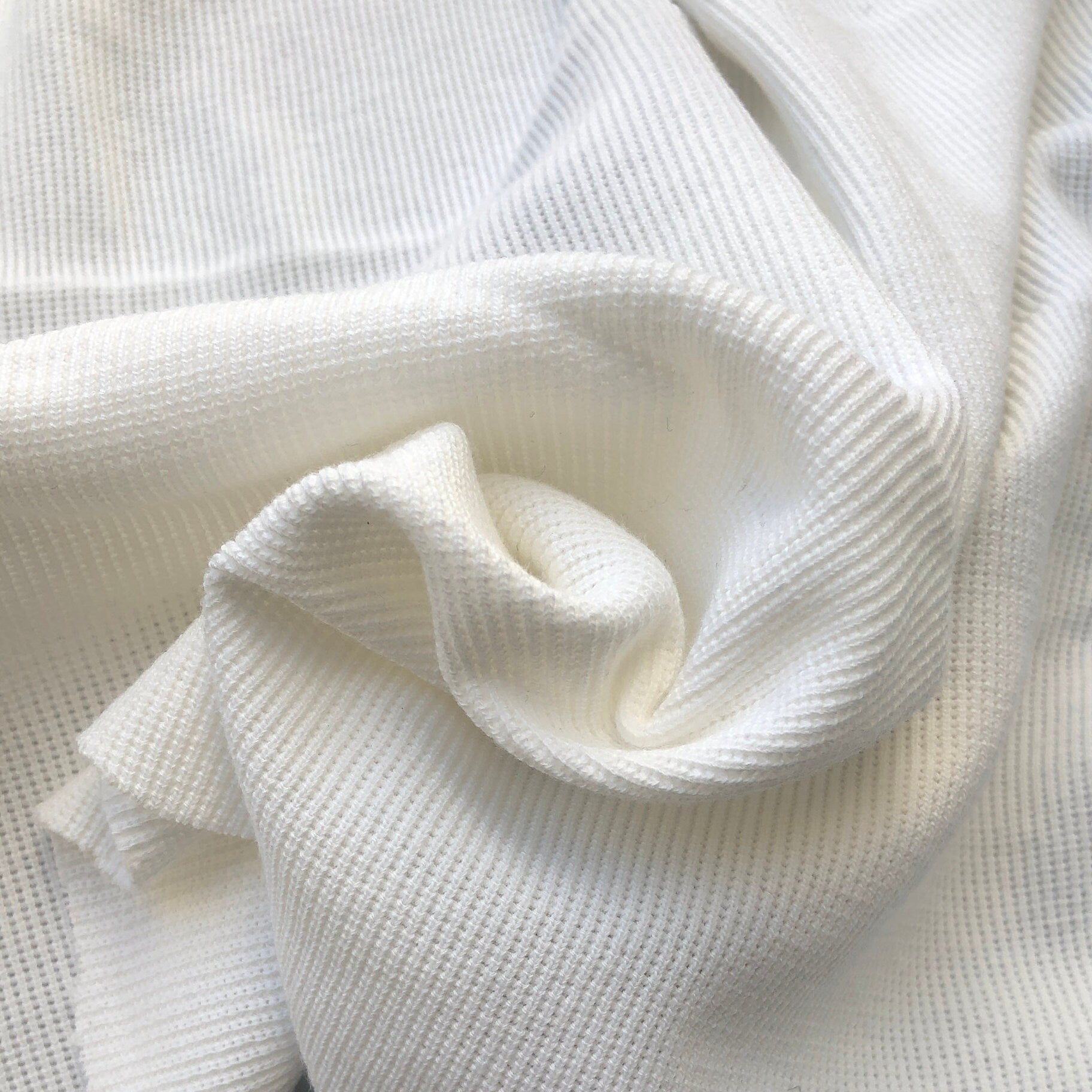 1 Knitted Elastic in White  By The Yard - Cottoneer Fabrics