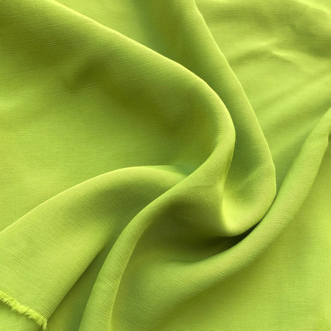 58" 100% Rayon Faille Blitz Bright Neon Green Light Weight Woven Fabric By the Yard | APC Fabrics