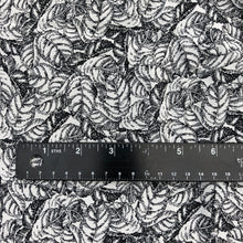 Load image into Gallery viewer, 56&quot; 100% cotton Lawn Leaf Nature Floral Black White Print 4 OZ Woven Fabric By the Yard | APC Fabrics