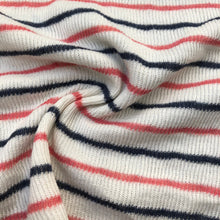 Load image into Gallery viewer, 46&quot; Modal Striped Polka Dot White Red Black Rib Knit &amp; Double Knit Fabric By the Yard | APC Fabrics