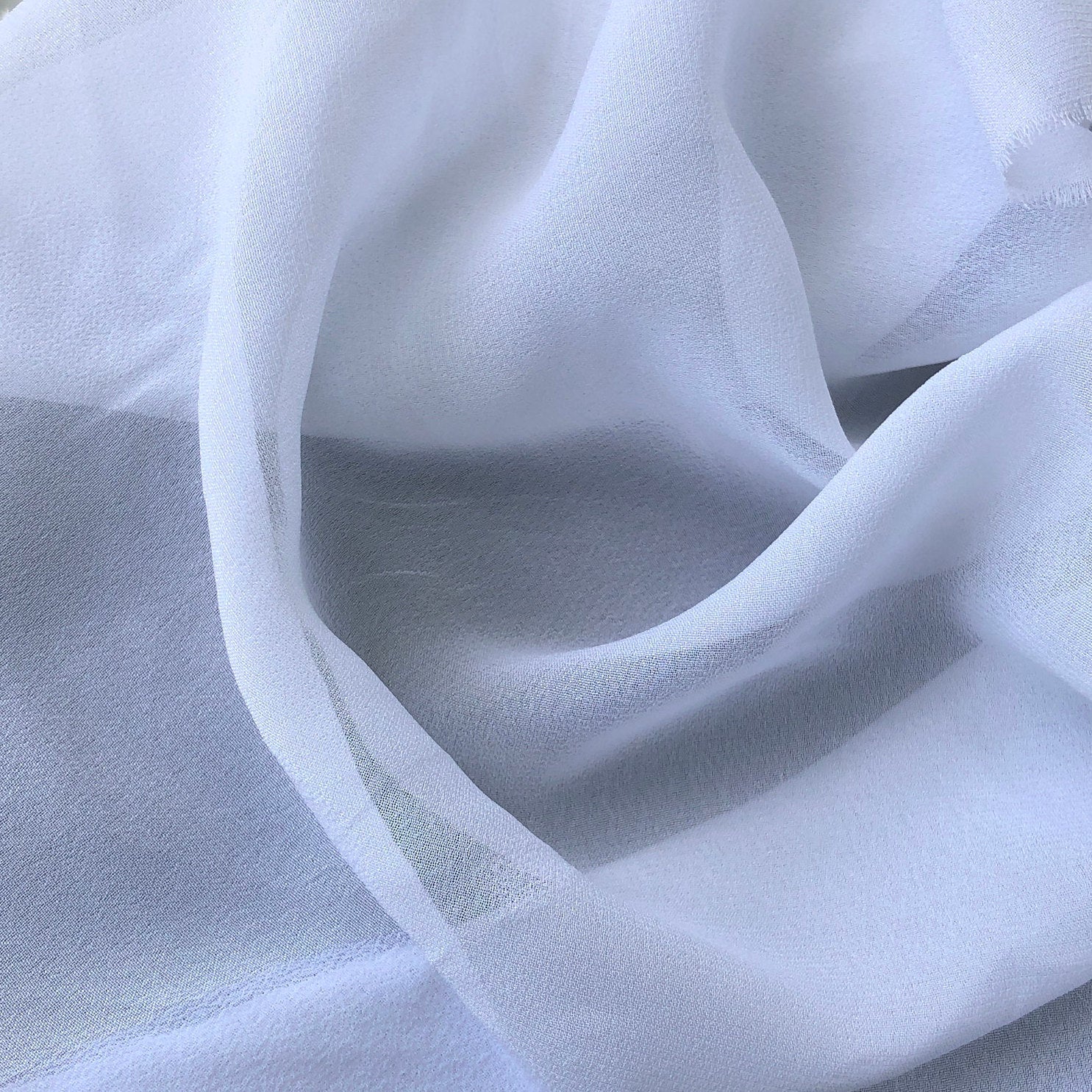 54 100% Rayon Chiffon Optic White or Black Sheer Light Woven Fabric By the  Yard