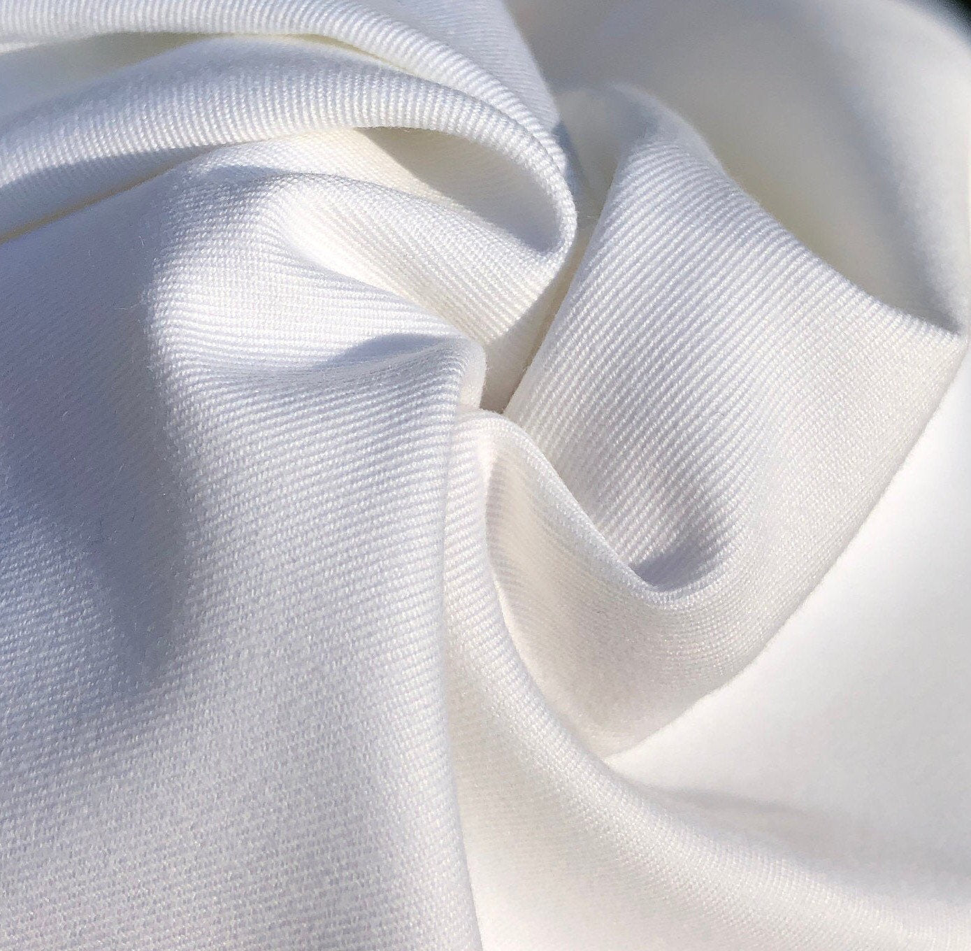 White Cotton Poplin Woven Fabric by the Yard 