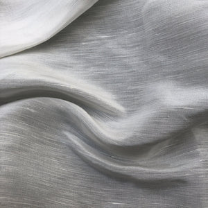 56" 100% Rayon Acetate Zebra Faille White Shinny Glossy Sheer Woven Fabric By the Yard | APC Fabrics