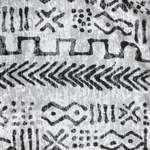 Load image into Gallery viewer, 58&quot; Cotton Burn Out Devore Cherokee Mudcloth from the African nation of Mali Print Black &amp; White Knit Fabric By the Yard | APC Fabrics