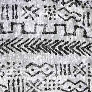 58" Cotton Burn Out Devore Cherokee Mudcloth from the African nation of Mali Print Black & White Knit Fabric By the Yard | APC Fabrics
