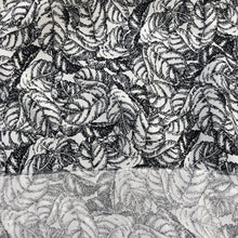 Load image into Gallery viewer, 56&quot; 100% cotton Lawn Leaf Nature Floral Black White Print 4 OZ Woven Fabric By the Yard | APC Fabrics