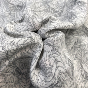 56" 100% cotton Lawn Leaf Nature Floral Black White Print 4 OZ Woven Fabric By the Yard | APC Fabrics