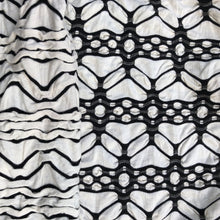 Load image into Gallery viewer, 58&quot; Rayon Spandex Lycra Stretch Ikat Black &amp; White Geometric Striped Jacquard Knit Fabric By the Yard - APC Fabrics