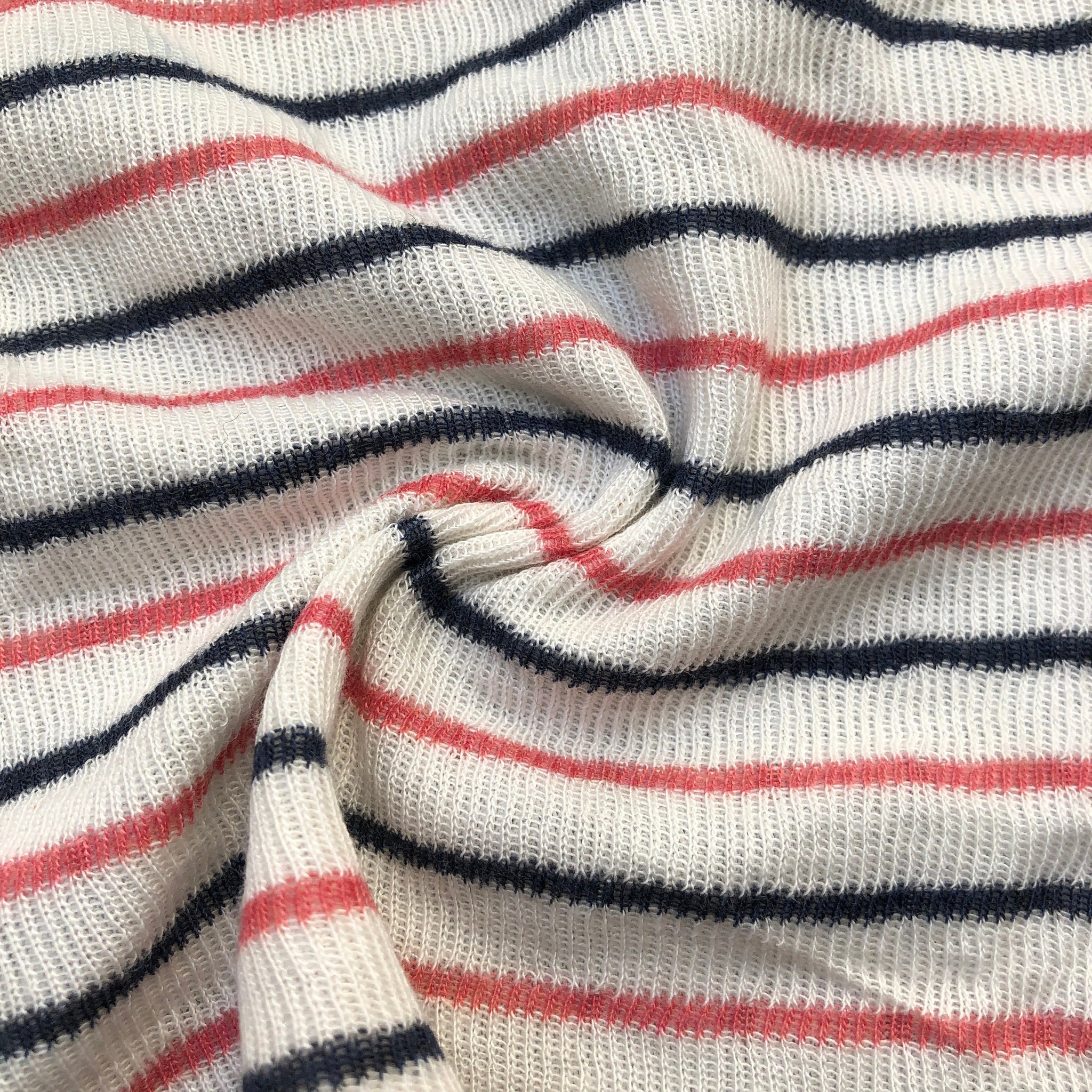 46 Modal Striped Polka Dot White Red Black Rib Knit & Double Knit Fabric  By the Yard