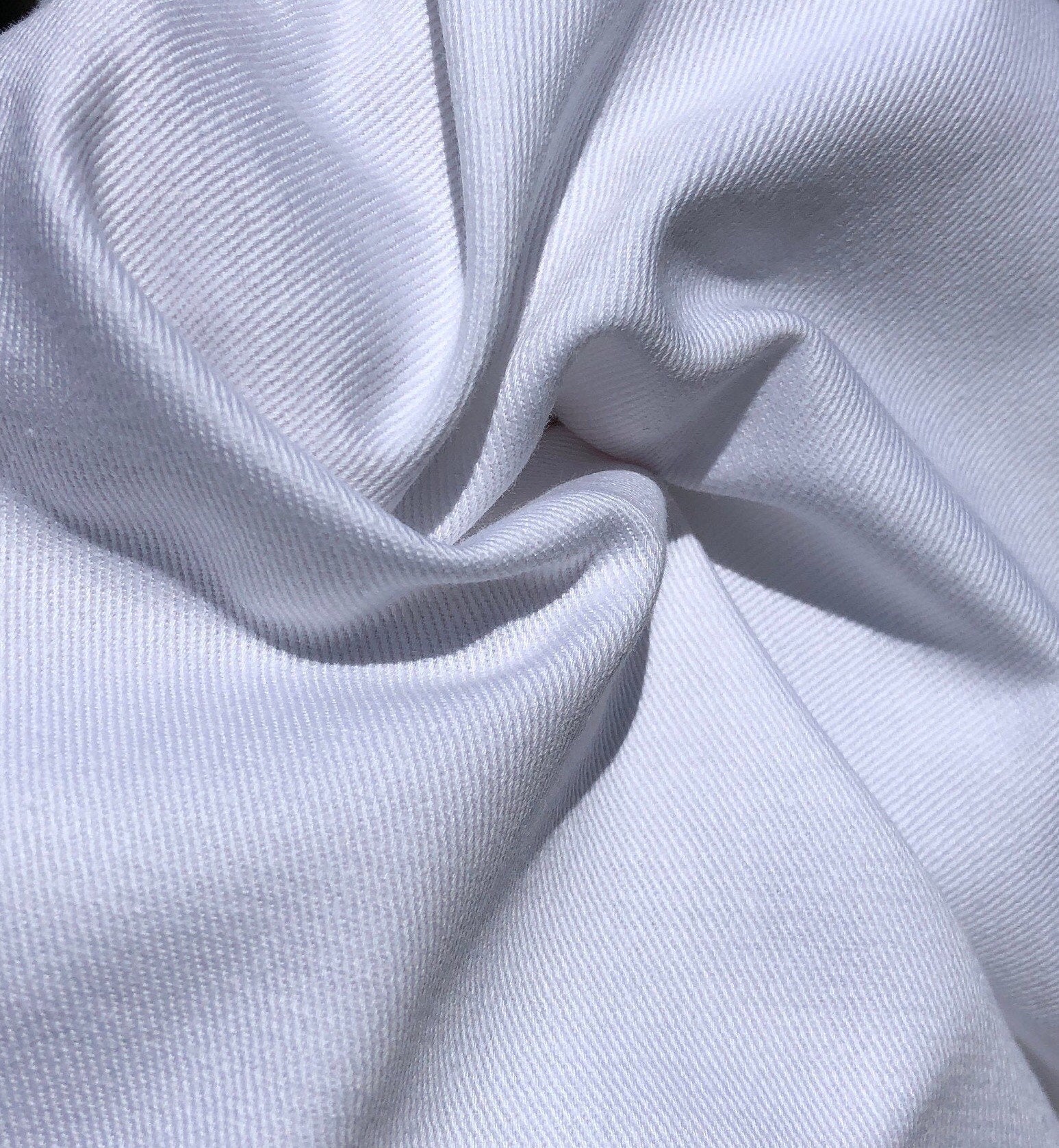 60 100% Cotton Twill 7 OZ Optic White Apparel Woven Fabric By the