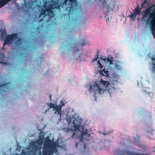 Load image into Gallery viewer, 60” Bamboo Spandex  Stretch Tie Dyed Cotton Candy Blue &amp; Pink Apparel Knit Fabric By the Yard | APC Fabrics