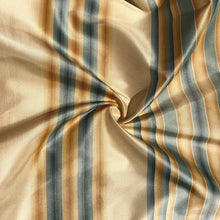 Load image into Gallery viewer, 56&quot; 100% Silk Gold Yellow Blue Striped 5 OZ Woven Fabric By the Half Yard | APC Fabrics