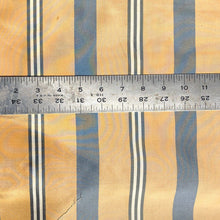 Load image into Gallery viewer, 56&quot; 100% Silk Gold Yellow Blue &amp; White Striped 5 OZ Woven Fabric By the Half Yard | APC Fabrics