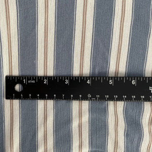 58" 100% Cotton Pima Chambray Striped Blue Gold Light Apparel Woven Fabric By the Yard | APC Fabrics