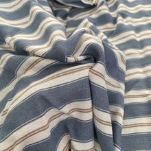Load image into Gallery viewer, 58&quot; 100% Cotton Pima Chambray Striped Blue Gold Light Apparel Woven Fabric By the Yard | APC Fabrics
