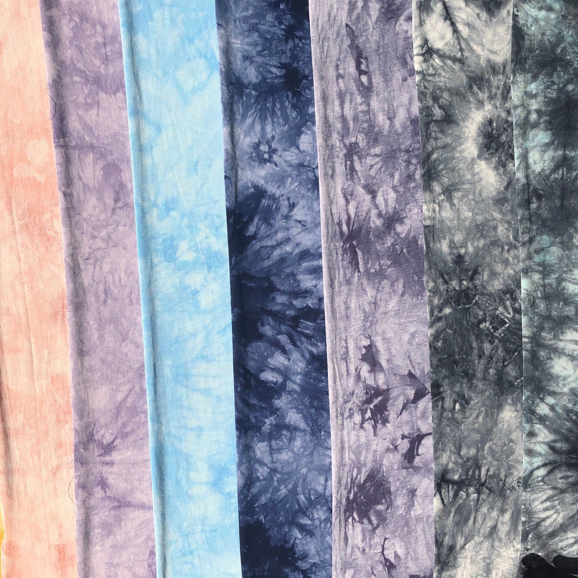 60” Bamboo 4-Way Stretch with Spandex Tie Dye Tie Dyed Apparel Jersey Knit  Fabric By the Yard