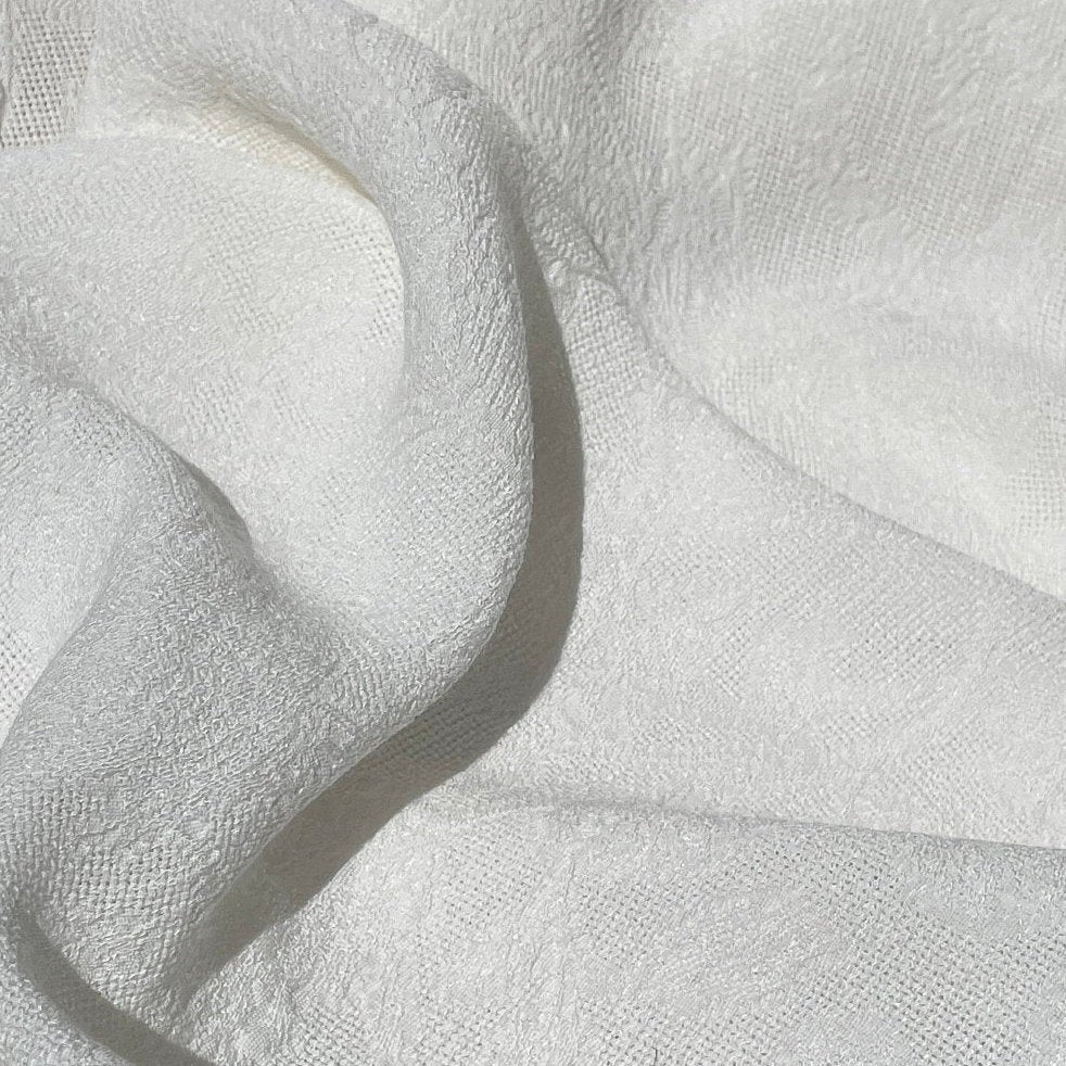L14 Jacquard Fabric White – FabricViva