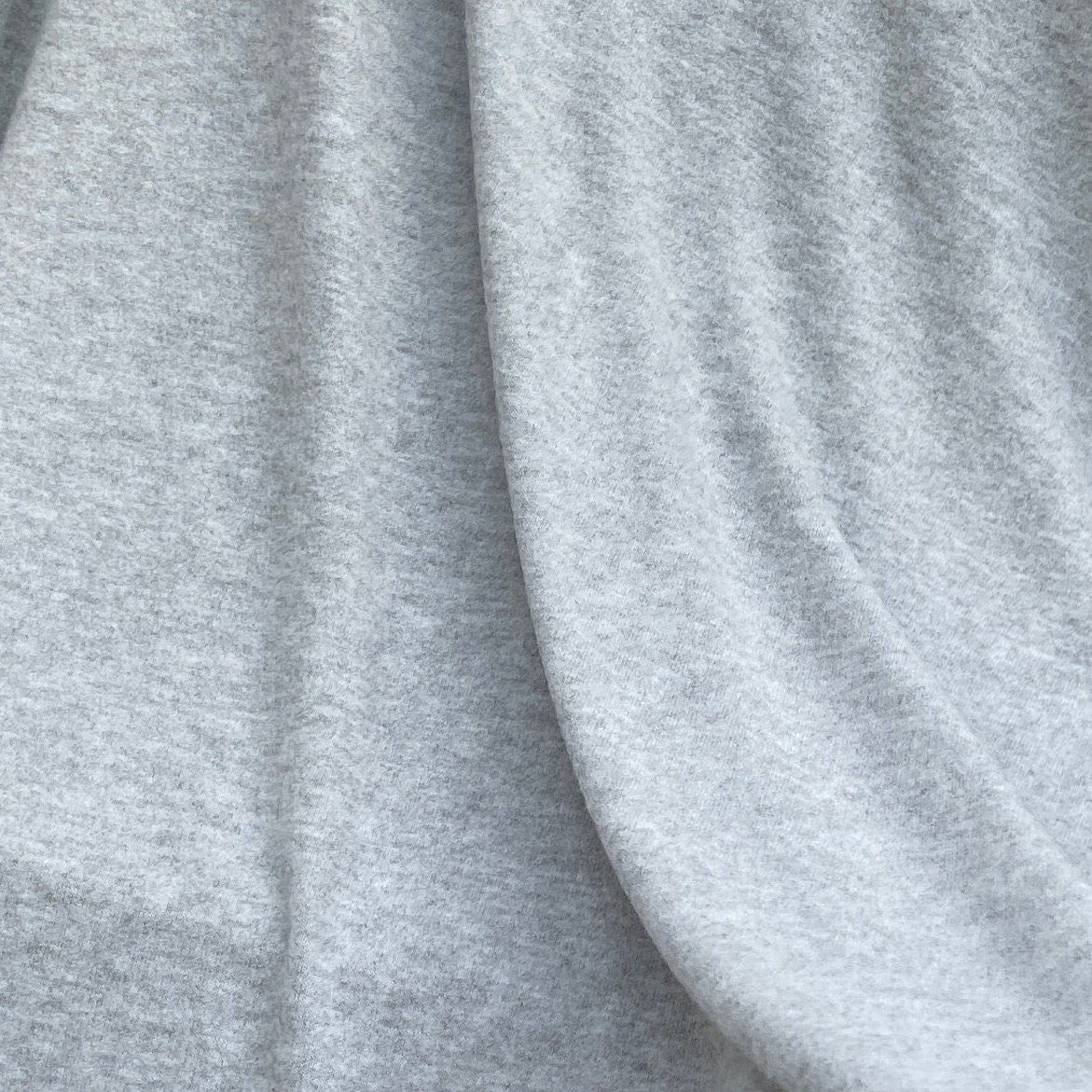 Light Heather Gray Sweatshirt Fleece Fabric - by The Yard